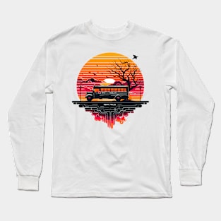 Silhouette Of A School Bus, Route Tales Long Sleeve T-Shirt